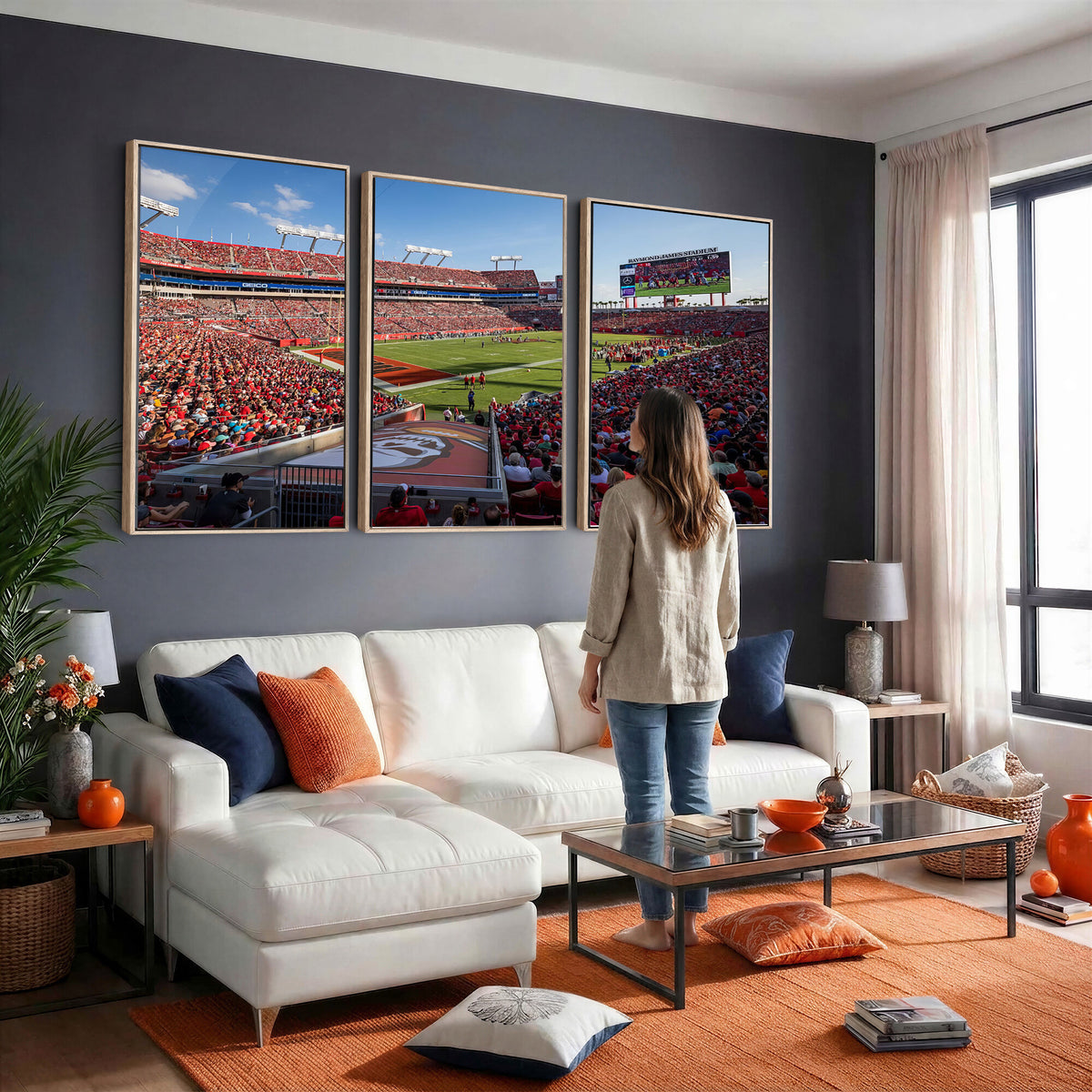 65229-MGV-CV-36X24 - Florida Tampa Raymond James Stadium Wall Art Canvas Print - NFL Football Stadium Print