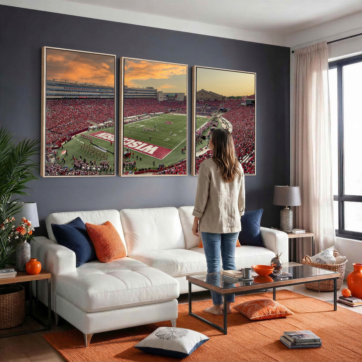 41472-MGV-CV-36X24 - Camp Randall Stadium Wisconsin Badgers Large Wall Art Canvas Print | College Football Stadium Wall