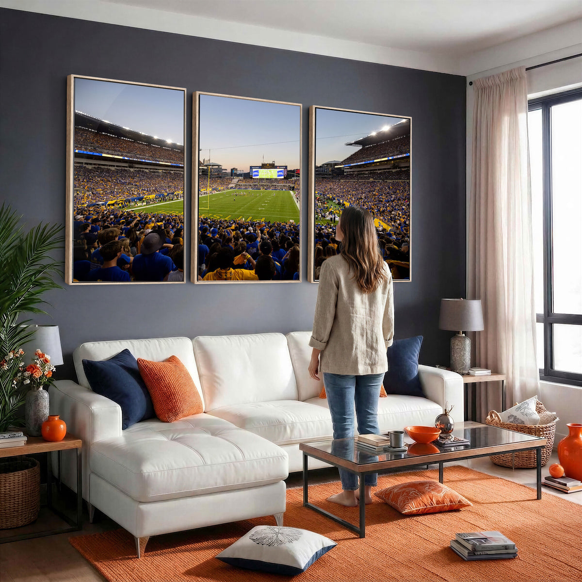 41853-MGV-CV-36X24 - Pittsburgh Panthers Football Team Print - Pittsburgh Acrisure Stadium Wall Art Canvas Print