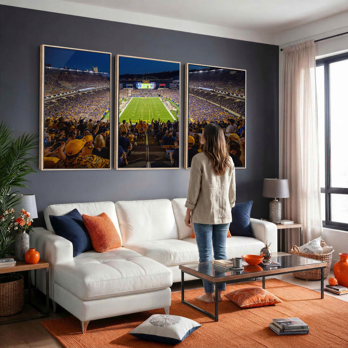 62297-MGV-CV-36X24 - Pittsburgh Panthers Football Team Print - Pittsburgh Acrisure Stadium Wall Art Canvas Print