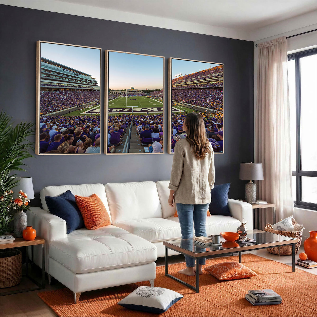 82792-MGV-CV-36X24 - Kansas State University Wildcats Football Team Print - Manhattan Bill Snyder Family Football Stadium
