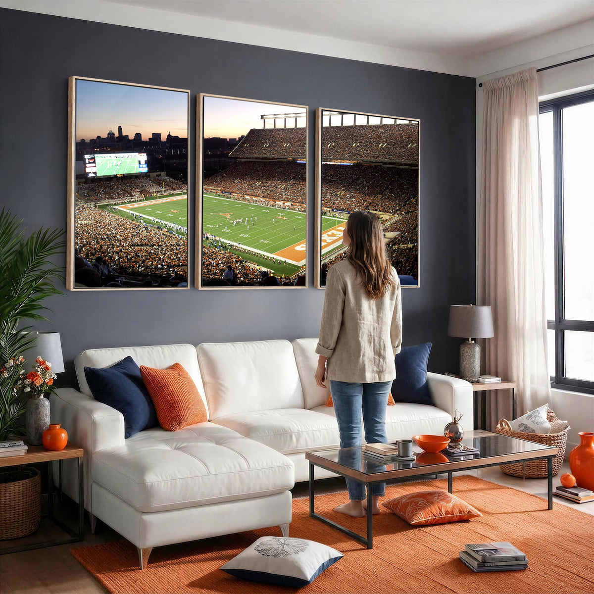 11455-MGV-CV-36X24 - Darrell K Royal-Texas Memorial Stadium Canvas Wall Art - Texas Longhorns Football Match
