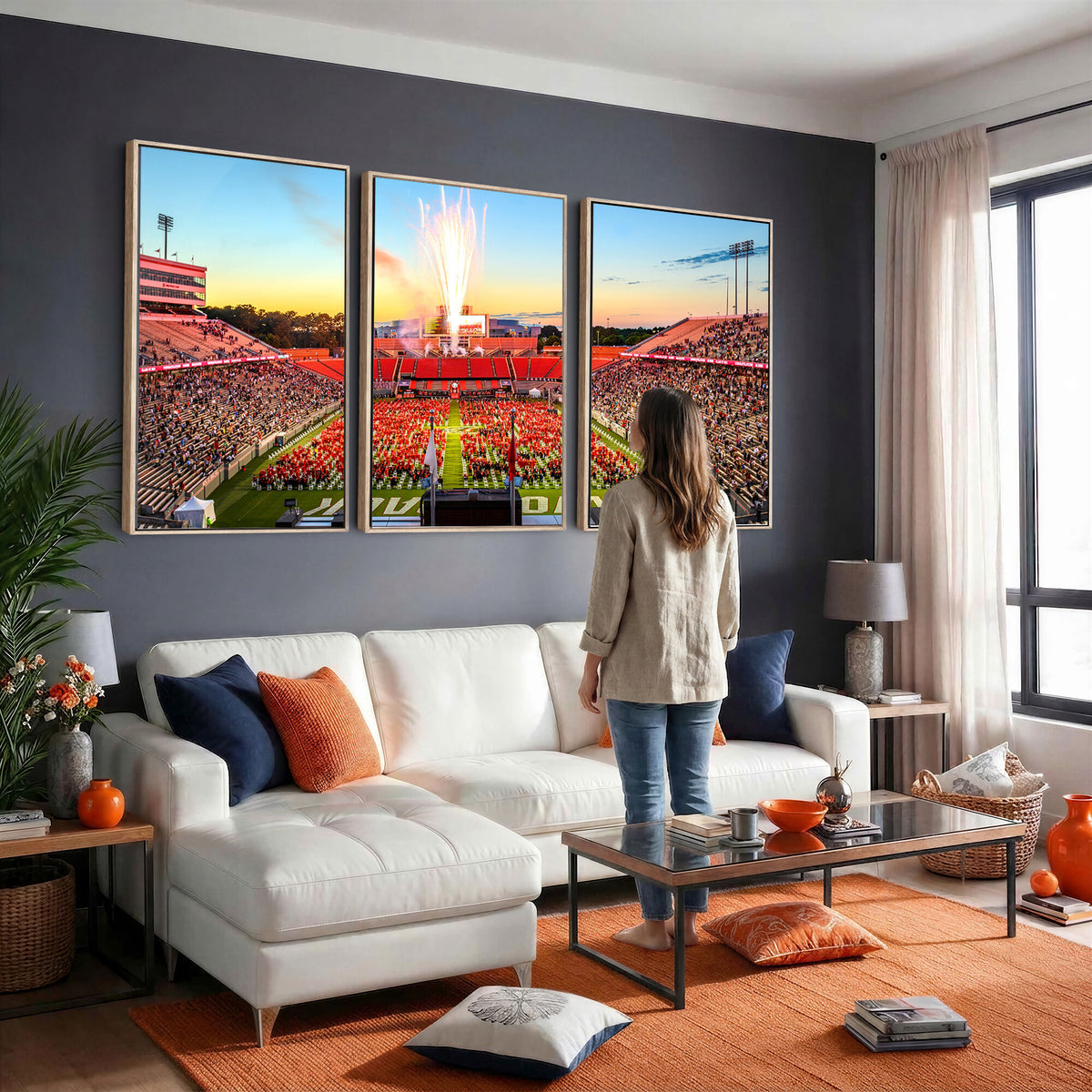 18017-MGV-CV-36X24 - North Carolina State University Canvas Print, Wolfpack Football Team Print