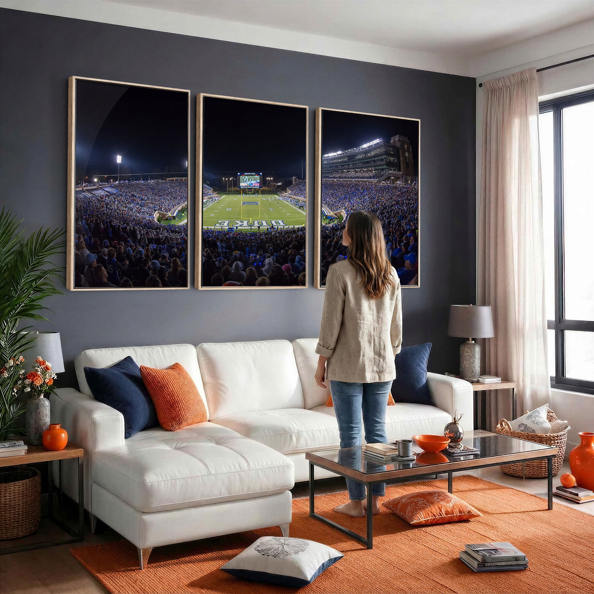 21070-MGV-CV-36X24 - Duke University Blue Devils Football Team Print - Durham Wallace Wade Stadium Wall Art Canvas Print