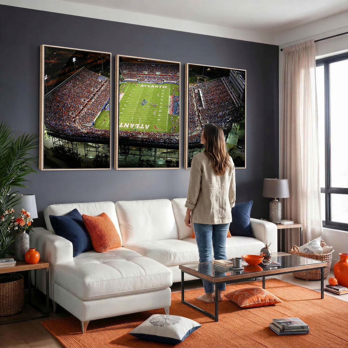 72354-MGV-CV-36X24 - Florida Atlantic University Owls Football Team Print - Boca Raton FAU Stadium Wall Art Canvas Print