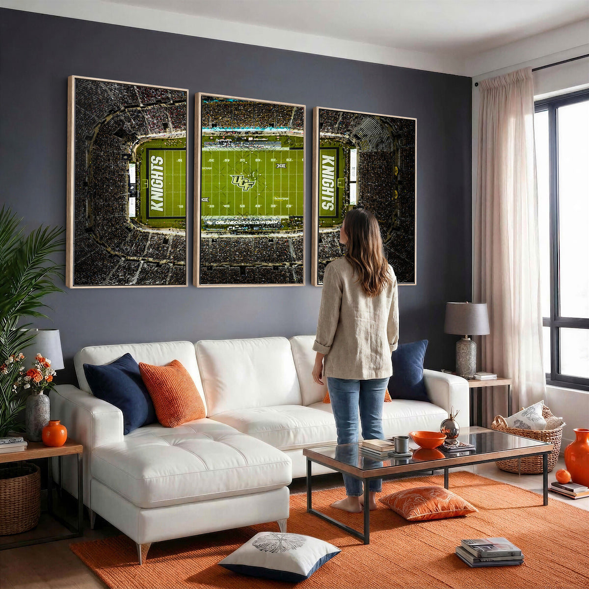 58050-MGV-CV-36X24 - UCF Knights Football Team Print - Orlando FBC Mortgage Stadium Wall Art, UCF Knights Canvas Print