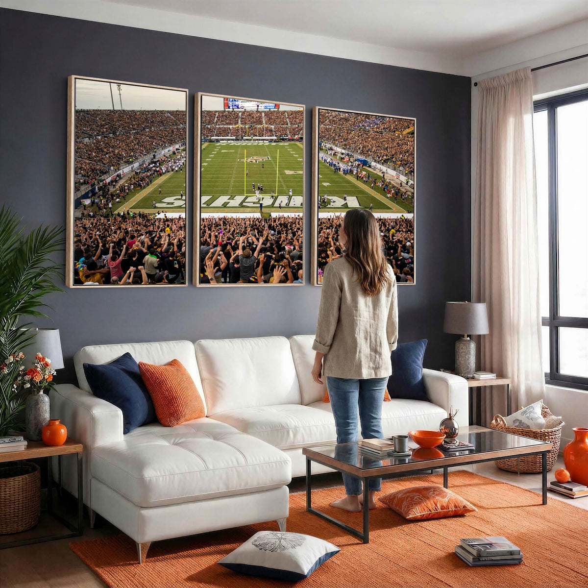 38659-MGV-CV-36X24 - UCF Knights Football Team Print - Orlando FBC Mortgage Stadium Canvas Print