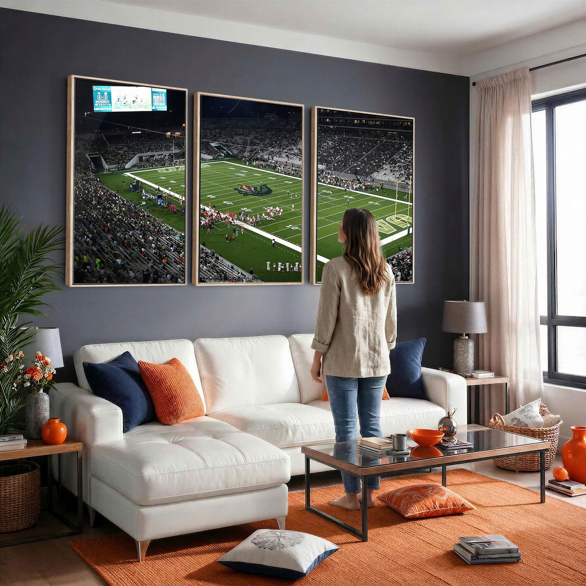 81740-MGV-CV-36X24 - UAB Blazers Football Team Print - Birmingham Protective Stadium Wall Art Canvas Print