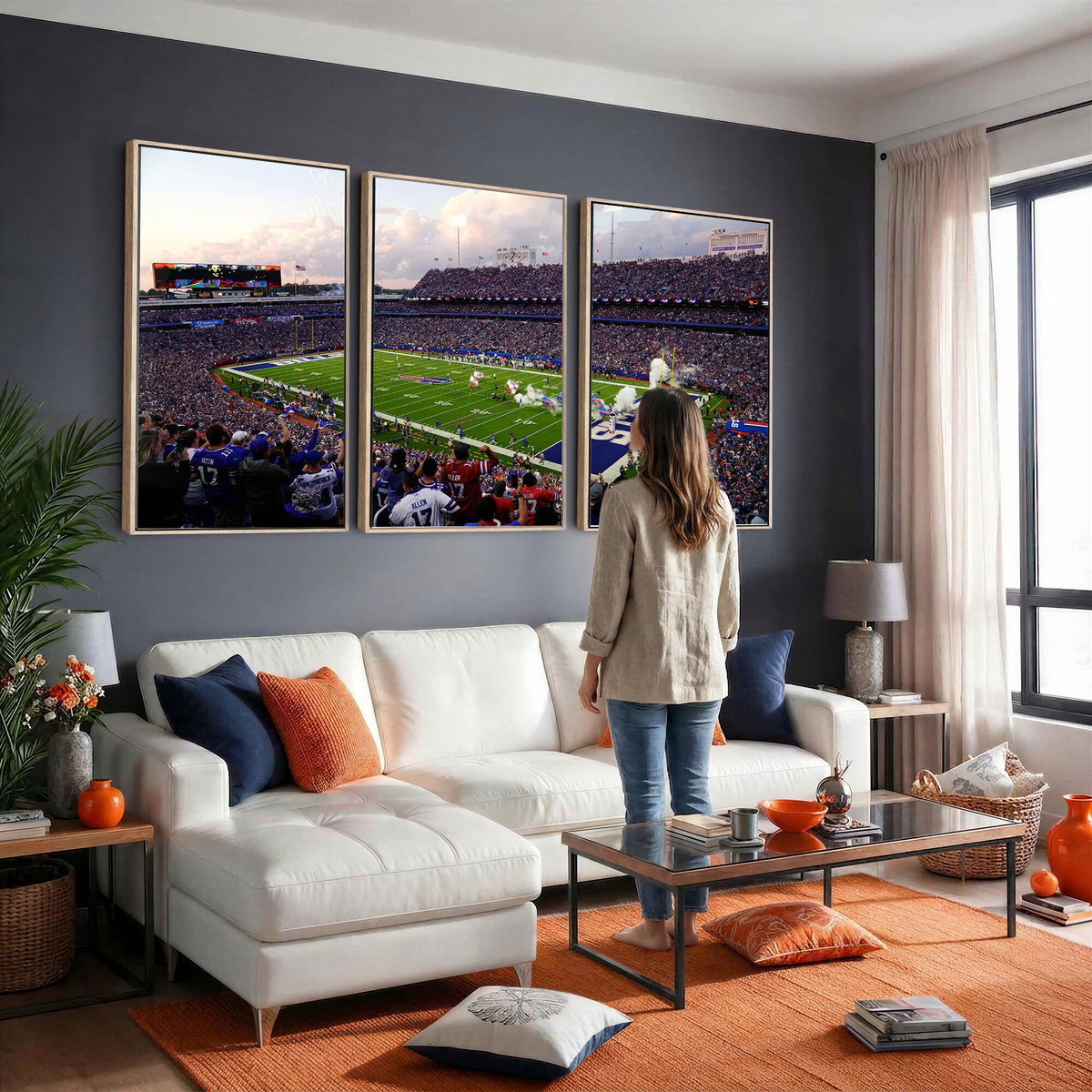 64066-MGV-CV-36X24 - Buffalo Bills Football Team Print - Buffalo Highmark Stadium Wall Art Canvas Print