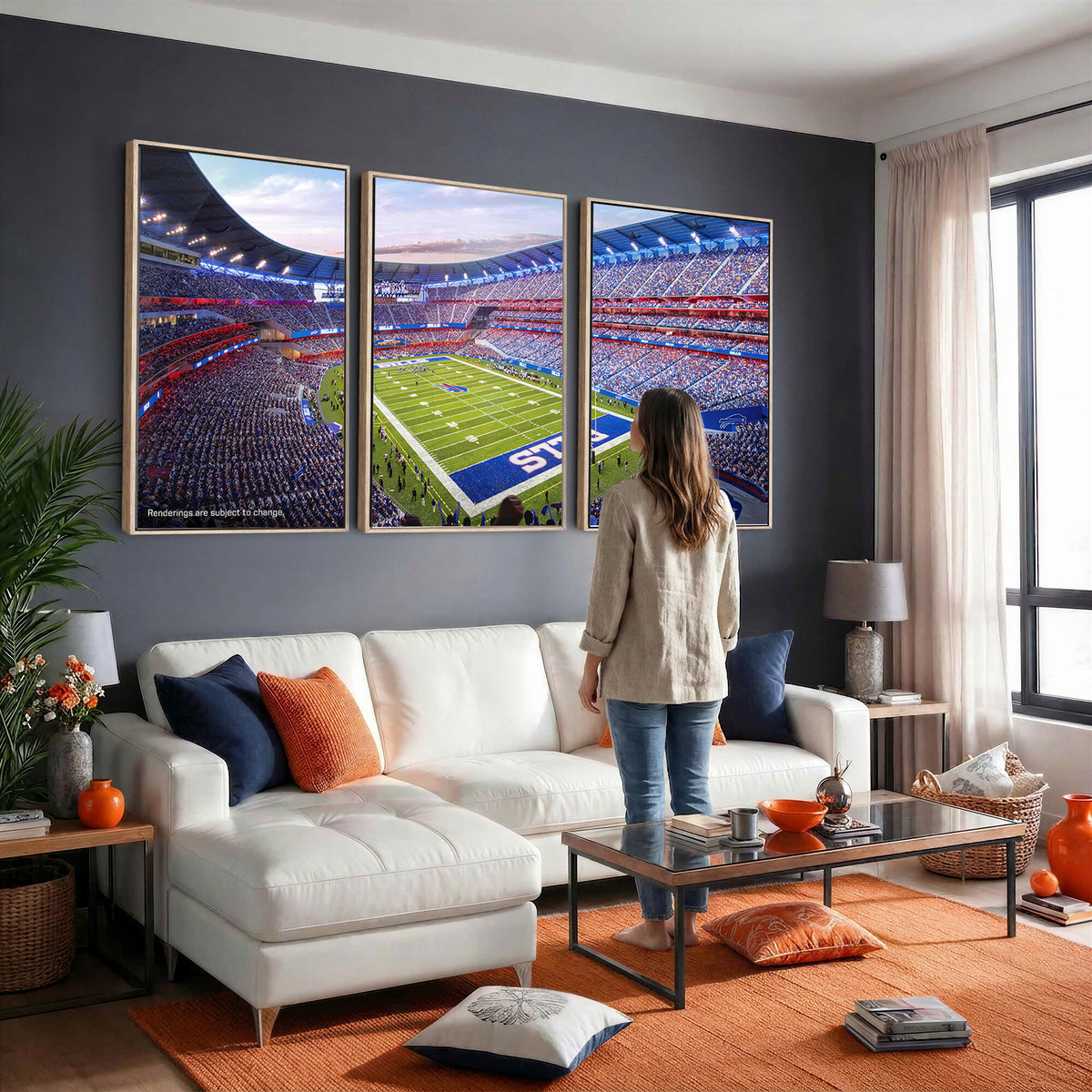 57873-MGV-CV-36X24 - Buffalo Bills Football Team Print Canvas - Buffalo Highmark Stadium Wall Art Canvas Print