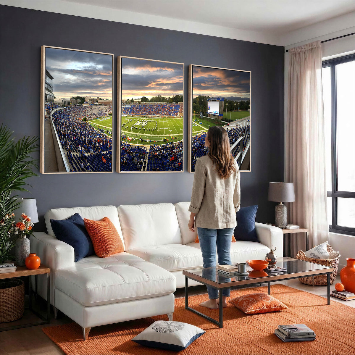60433-MGV-CV-36X24 - Duke University Blue Devils Football Team Print, Durham