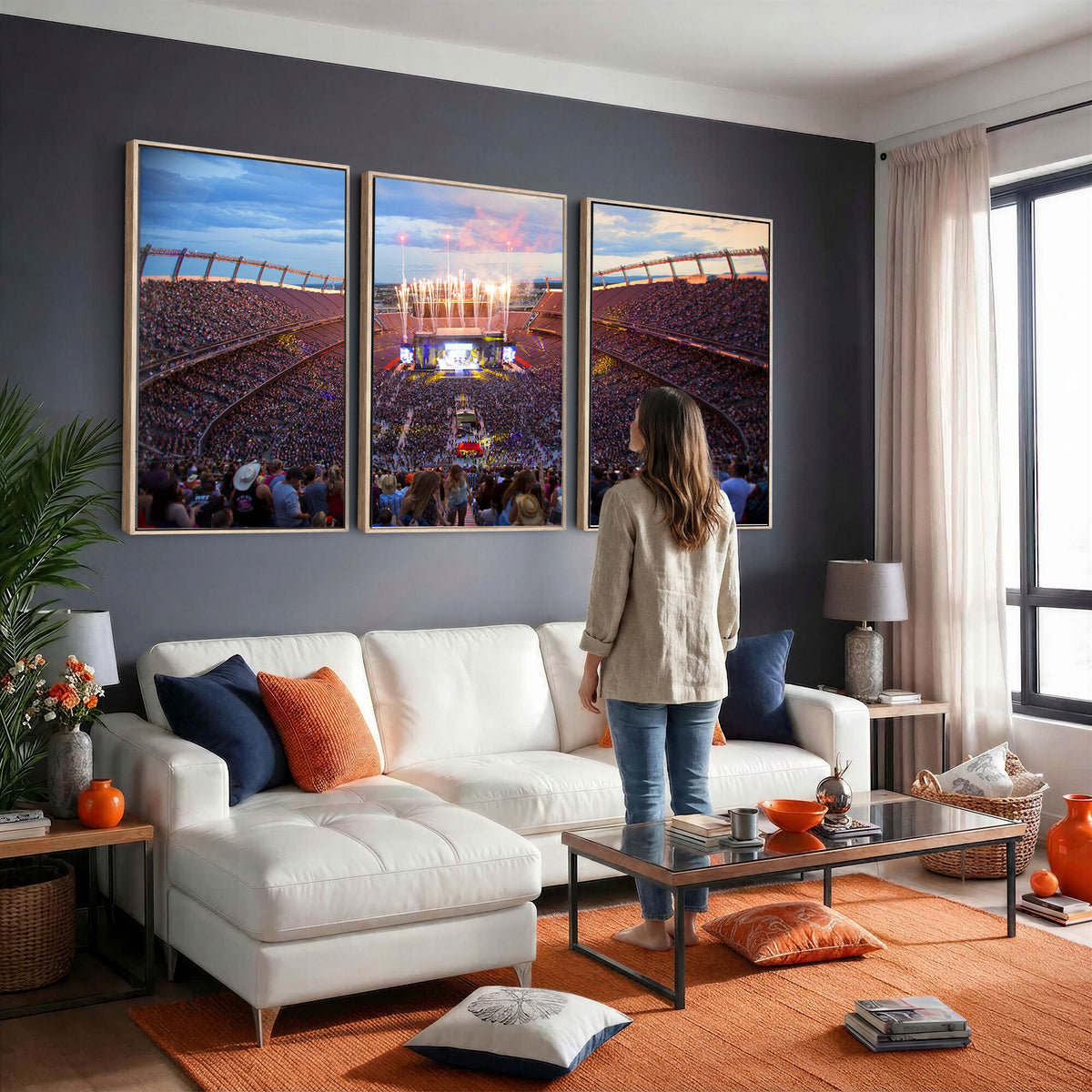 24689-MGV-CV-36X24 - Denver Broncos Football Team Print Canvas, Empower Field