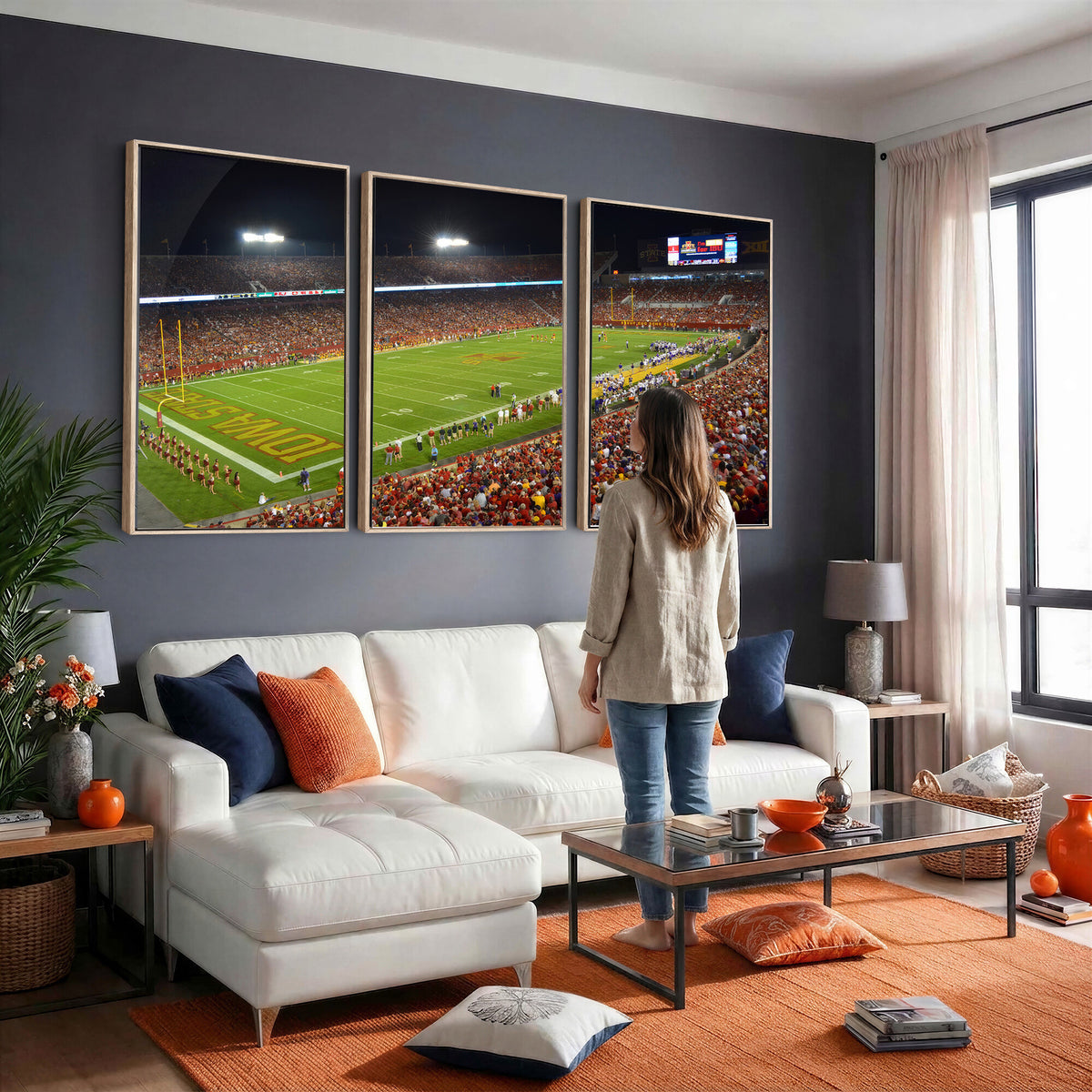 27211-MGV-CV-36X24 - Iowa State University Cyclones Football Team Print, Ames, Extra Large Game Room Wall Decor