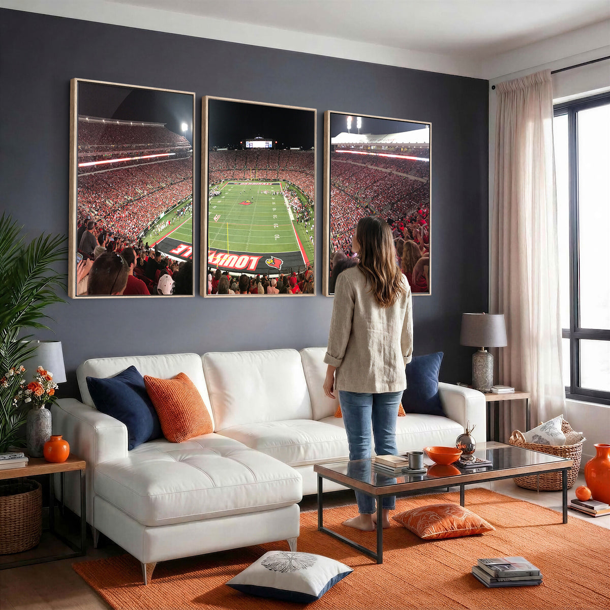 51251-PAN-FL-20X10 - University of Louisville Cardinals Football Team Print - Louisville Cardinal Stadium Wall Art Canvas