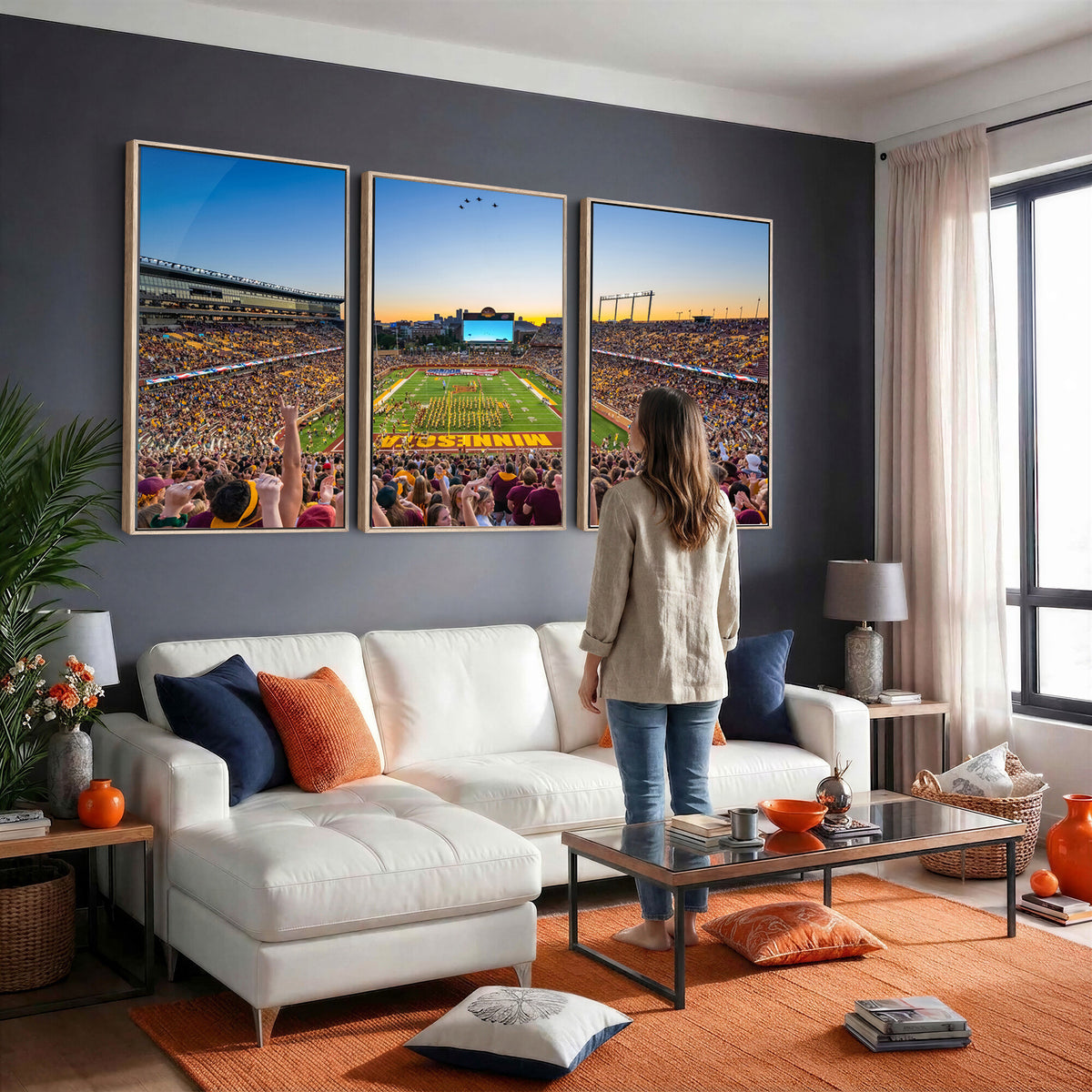 84421-MGV-CV-36X24 - University of Minnesota Golden Gophers Art Print, Football Team Print - Minneapolis Huntington Bank