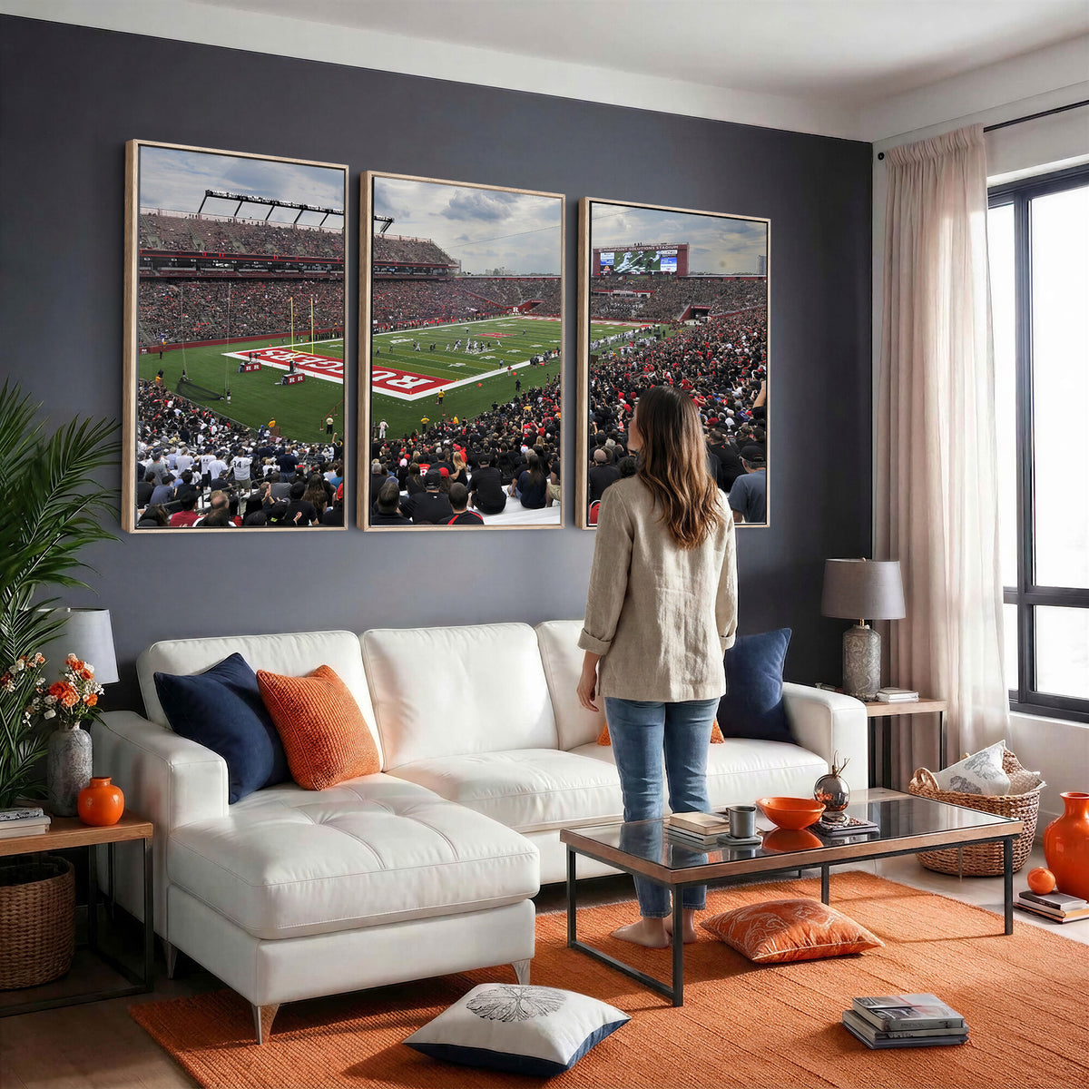 66777-MGV-CV-36X24 - Rutgers Scarlet Knights Football Team Print, SHI Stadium