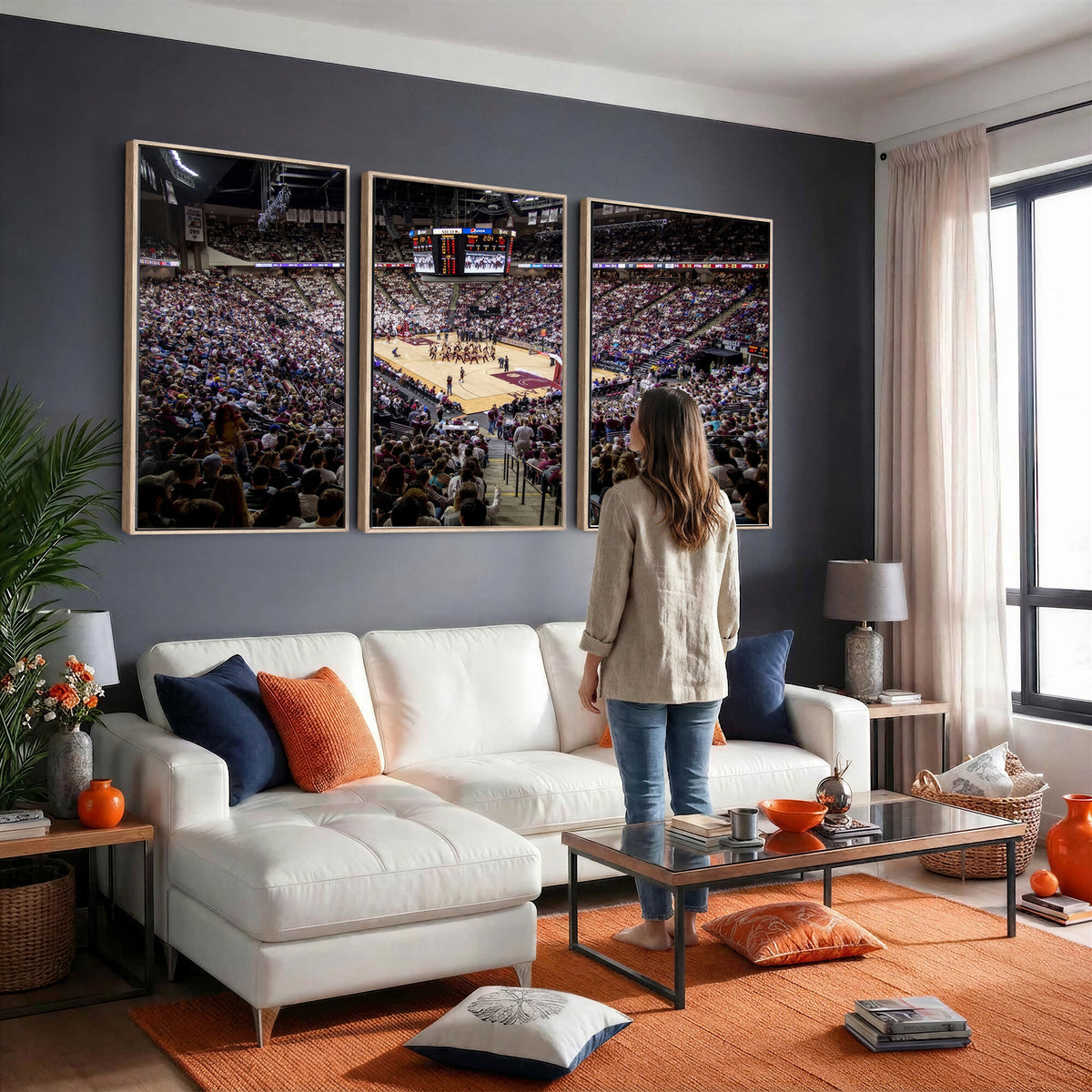 76876-MGV-CV-36X24 - University of Nebraska Cornhuskers Basketball Team Print - Lincoln Red Arena Wall Art Canvas Print