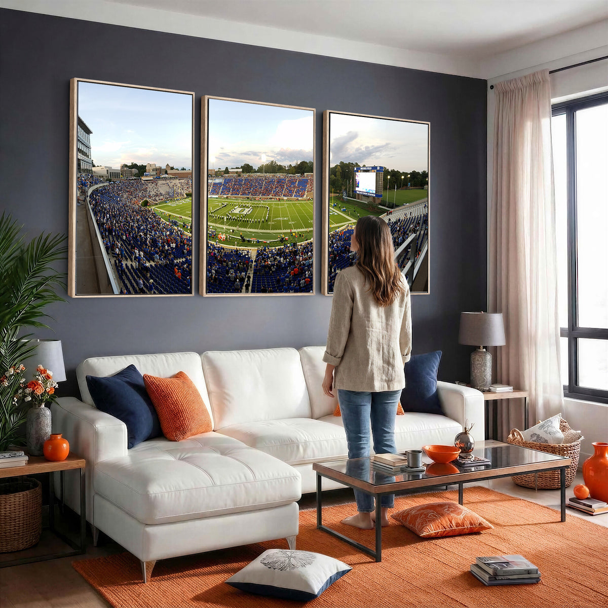 44850-MGV-CV-36X24 - The Duke University Blue Devils Football Team Print, Durham