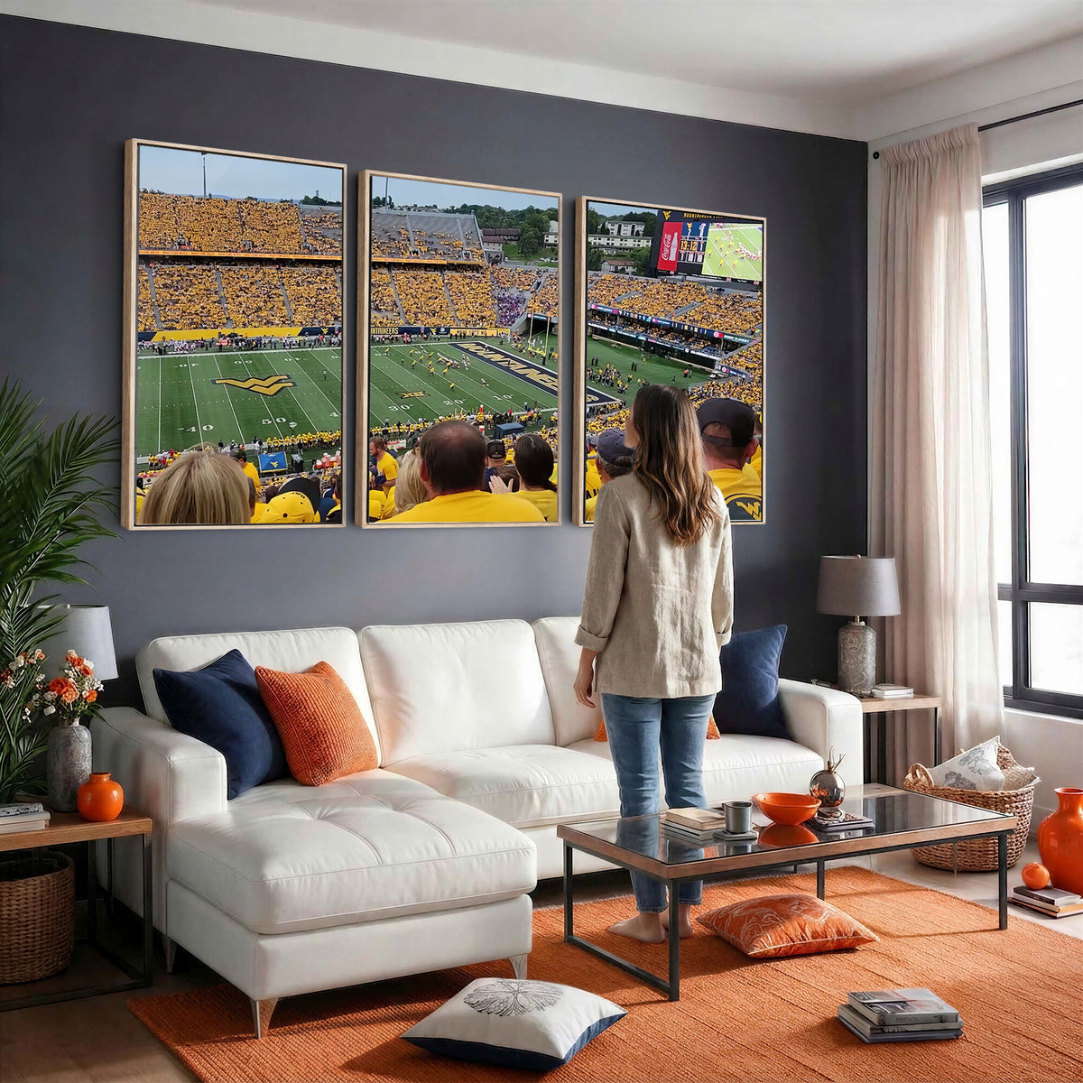 18056-MGV-CV-36X24 - Puskar Stadium Canvas Print Wall Art, Morgantown Print