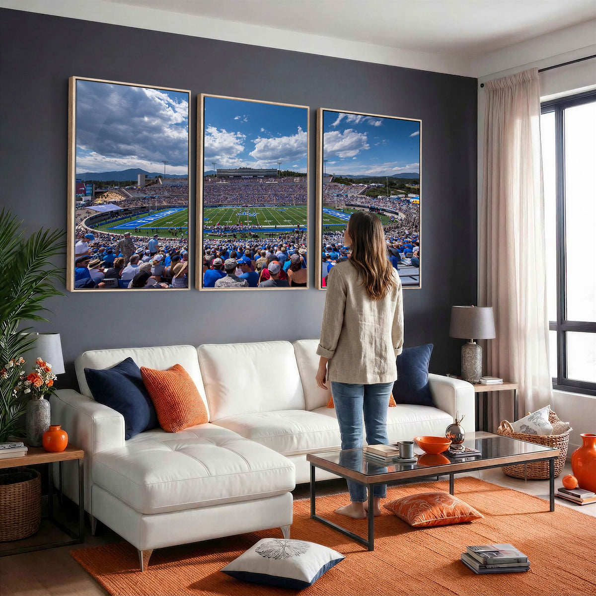 59281-MGV-CV-36X24 - Air Force Falcons Football Team Print, Colorado Springs