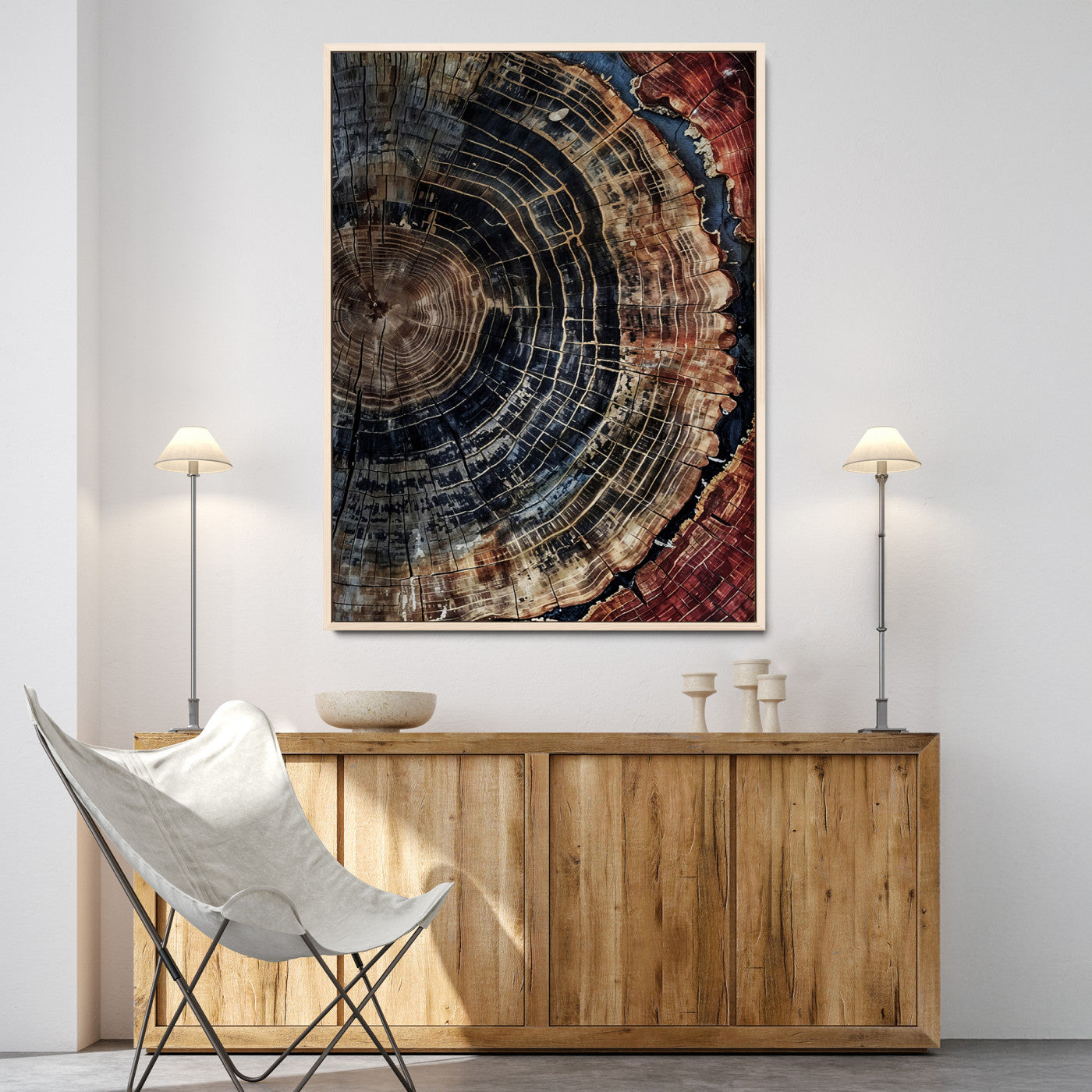Framed Tree Rings Picture Print, Framed Wood Grain Art Picture Print, Rustic Texture Perfect Rustic Nature Decor, Framed Tree Rings Print