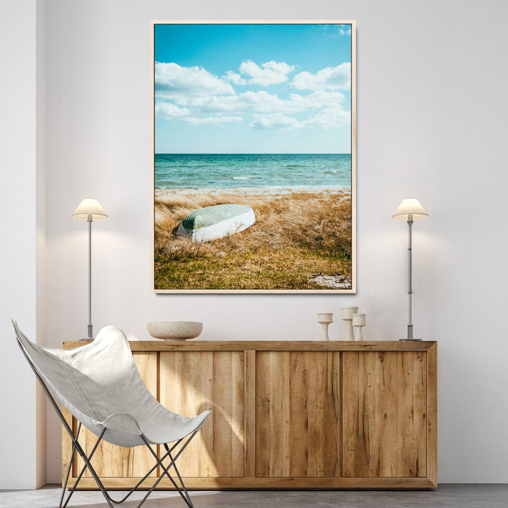 Coastal Serenity Wall Art Canvas Print, Framed Ocean View Art