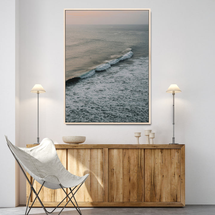 Ocean Waves Wall Art Canvas Print, Framed Coastal Serenity Art Picture Print, Relaxing Ocean Perfect Modern Coastal Decor Artwork
