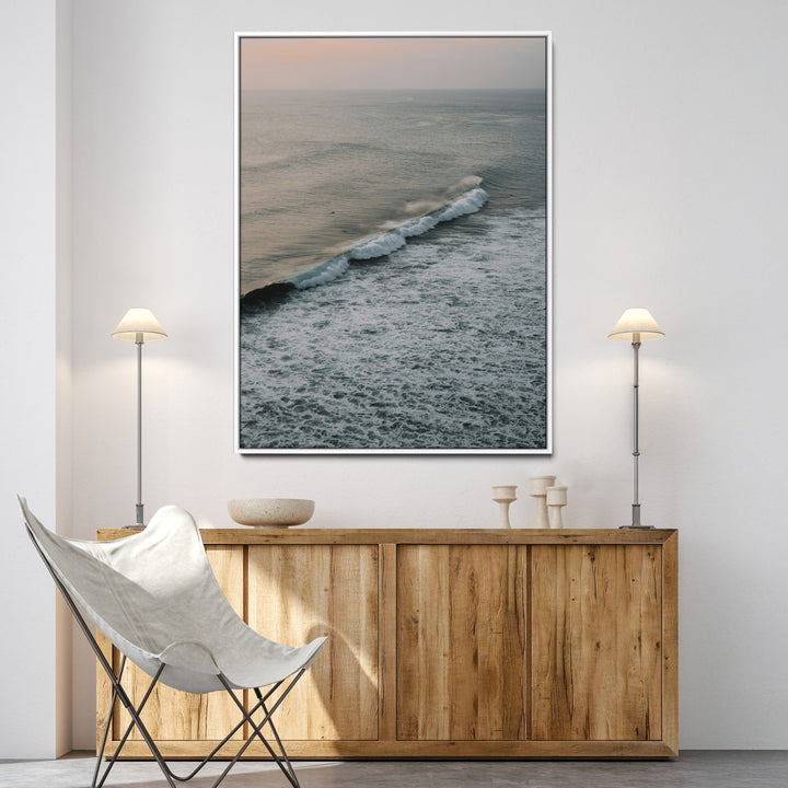 Ocean Waves Wall Art Canvas Print, Framed Coastal Serenity Art Picture Print, Relaxing Ocean Perfect Modern Coastal Decor Artwork