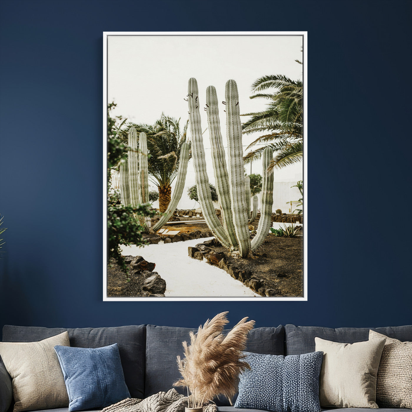 10167832-MGV-CV-24X36 - Cactus Garden Lanzarote Spain Wall Art Canvas Print - Cesar Manrique Desert Oasis Painting