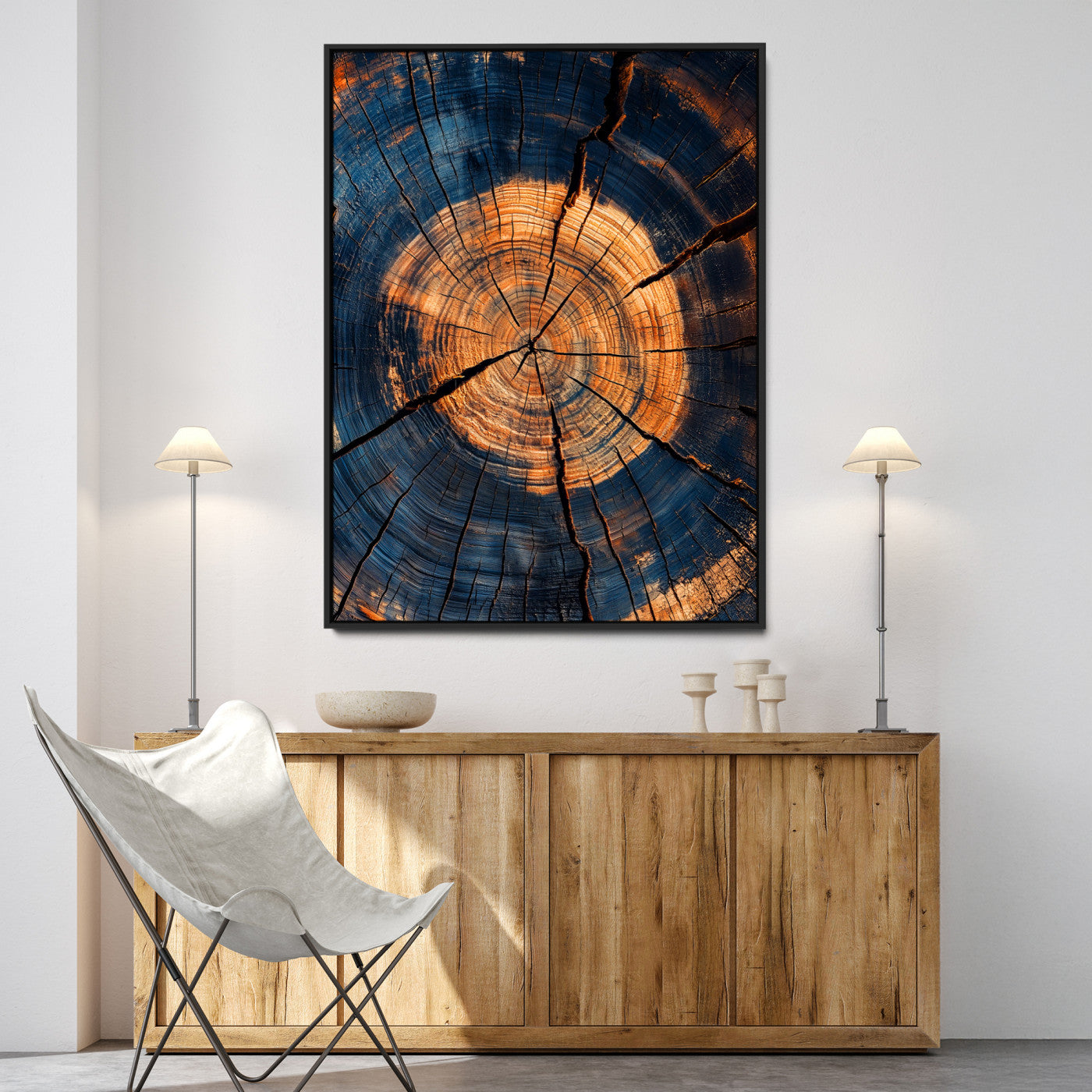 Framed Tree Rings Art Print, Framed Rustic Texture Art Picture Print, Wood Grain Perfect Rustic Industrial Decor, Framed Tree Rings Art