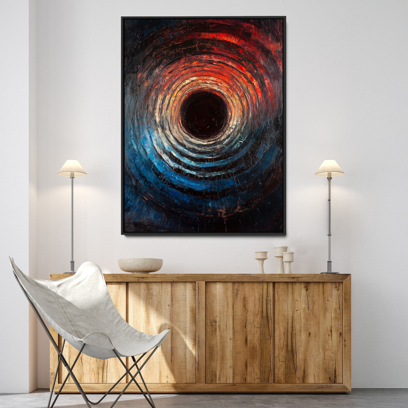 Wood Vortex Wall Art Canvas Print, Framed Abstract Swirl Art Picture Print, Wood Tree Texture Perfect Modern Decor, Framed Wood Vortex, Wood