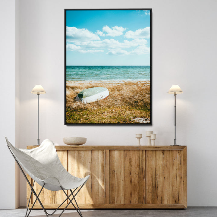 Coastal Serenity Wall Art Canvas Print, Framed Ocean View Art