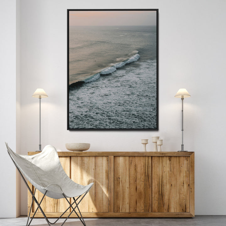 Ocean Waves Wall Art Canvas Print, Framed Coastal Serenity Art Picture Print, Relaxing Ocean Perfect Modern Coastal Decor Artwork