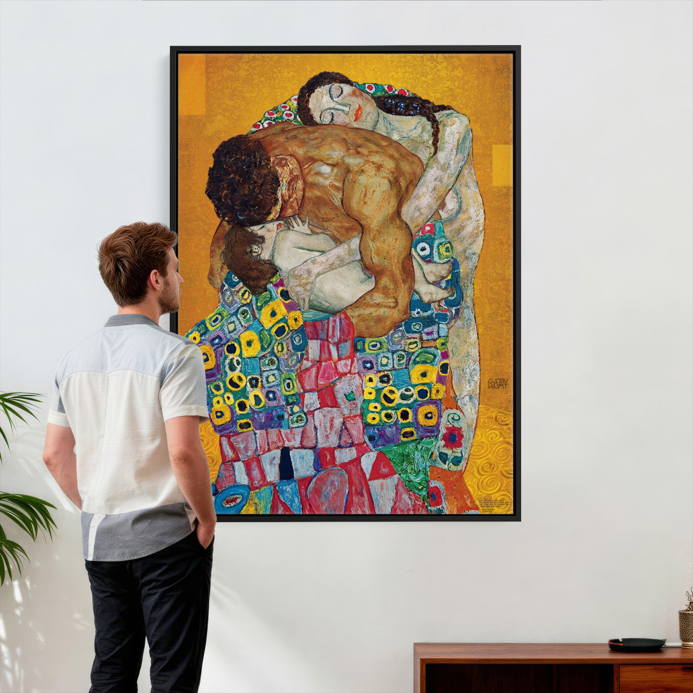 44640476-MGV-CV-24X36 - The Bride Wall Art Canvas Print – Gustav Klimt Inspired Romantic Embrace Painting