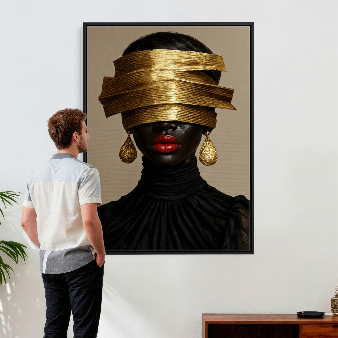 8151788X6-MGV-CV-24X36 - Abstract Afro American Women Wall Art Canvas Print