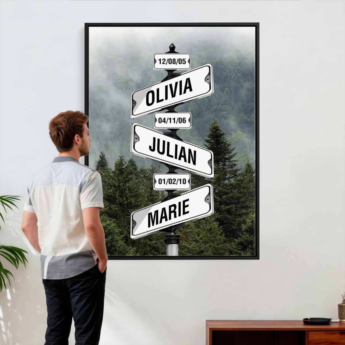 78367502-_Poster-30x20 - Personalized Street Sign Canvas Wall Art, Custom Family Names Signpost Print