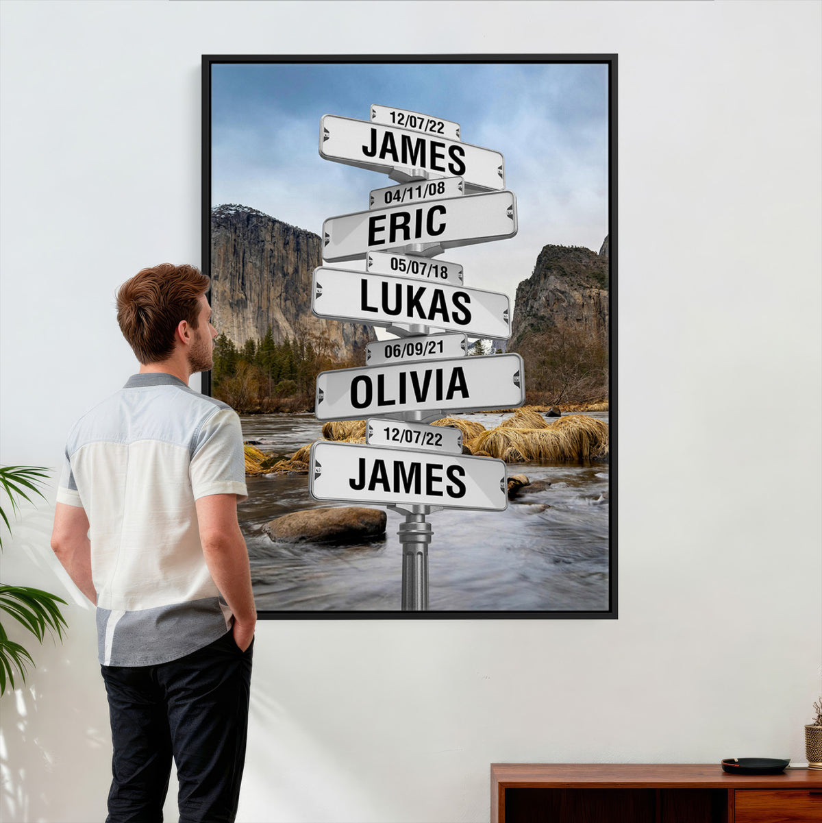 96475288-_Poster-30x20 - Personalized Street Sign Canvas Wall Art, Custom Family Names Signpost Print