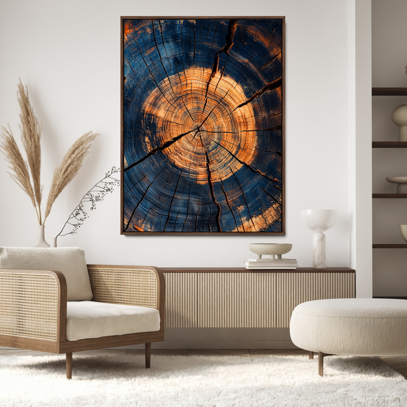 Framed Tree Rings Art Print, Framed Rustic Texture Art Picture Print, Wood Grain Perfect Rustic Industrial Decor, Framed Tree Rings Art