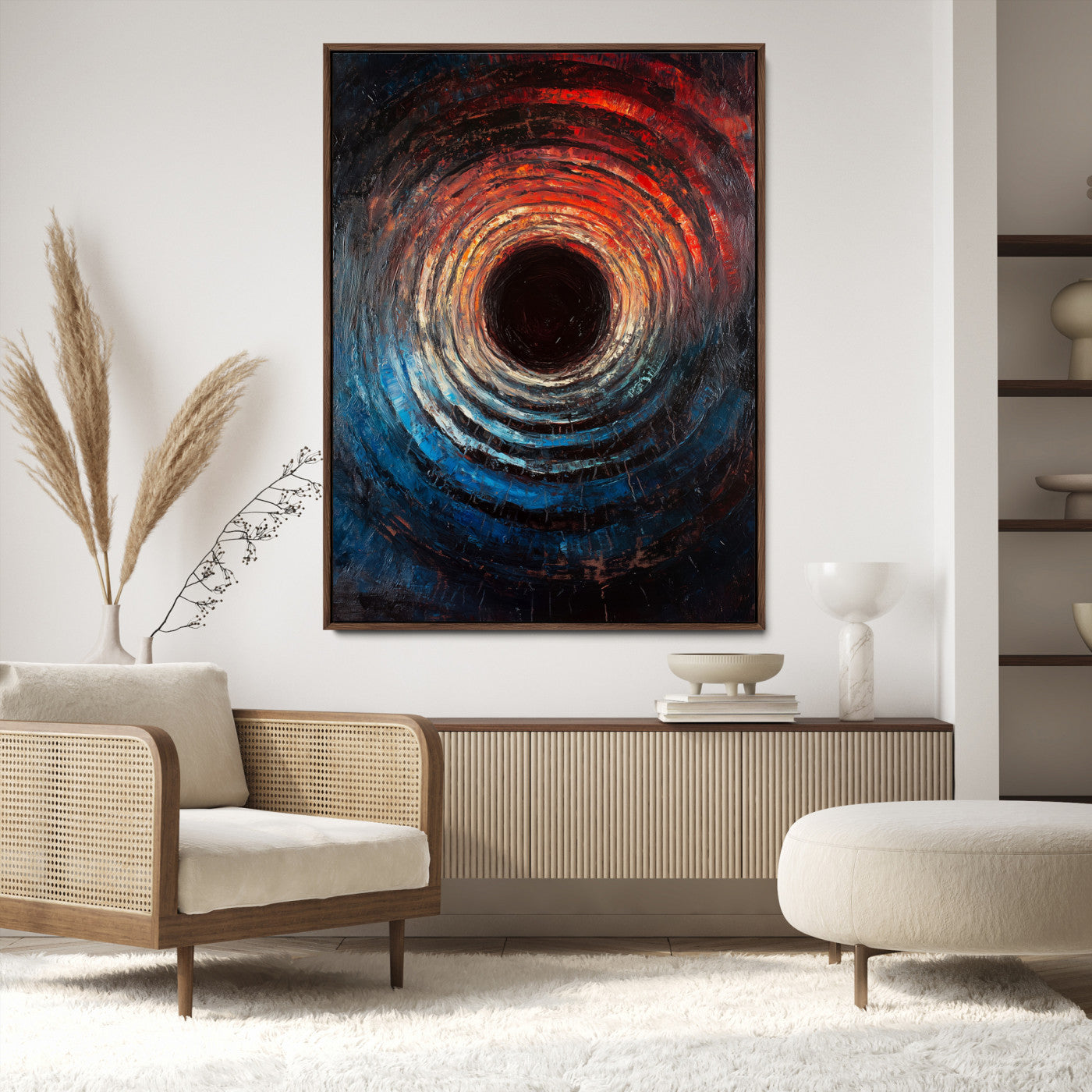 Wood Vortex Wall Art Canvas Print, Framed Abstract Swirl Art Picture Print, Wood Tree Texture Perfect Modern Decor, Framed Wood Vortex, Wood