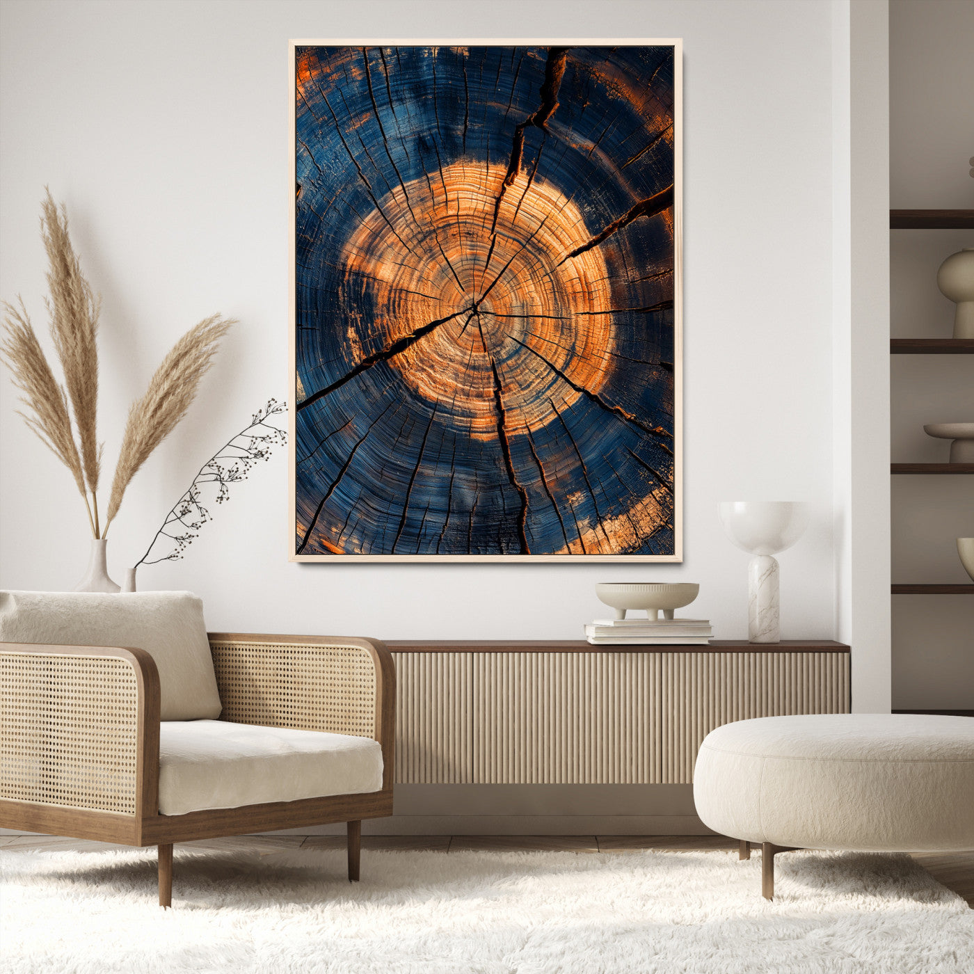 Framed Tree Rings Art Print, Framed Rustic Texture Art Picture Print, Wood Grain Perfect Rustic Industrial Decor, Framed Tree Rings Art