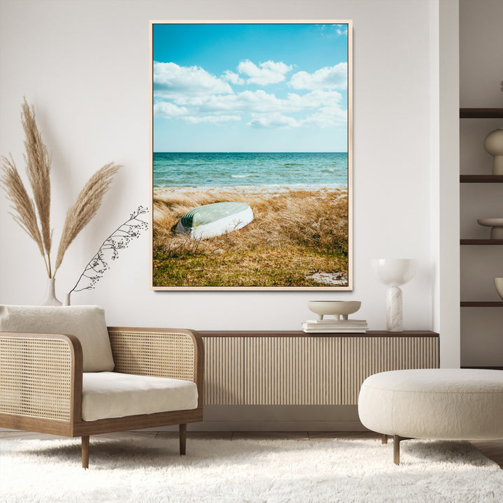 Coastal Serenity Wall Art Canvas Print, Framed Ocean View Art