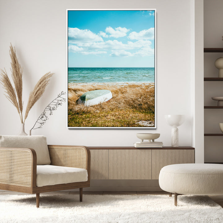 Coastal Serenity Wall Art Canvas Print, Framed Ocean View Art