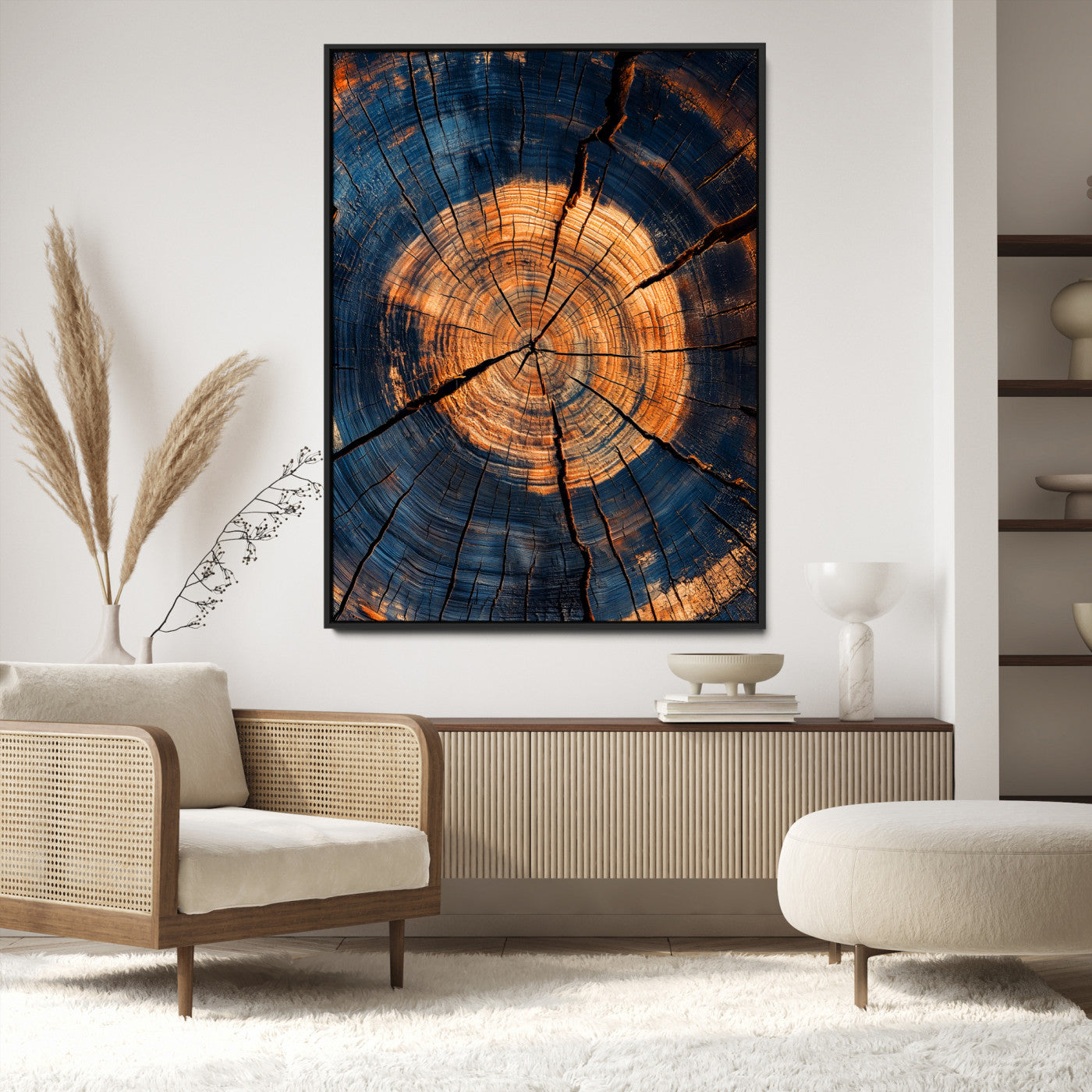 Framed Tree Rings Art Print, Framed Rustic Texture Art Picture Print, Wood Grain Perfect Rustic Industrial Decor, Framed Tree Rings Art