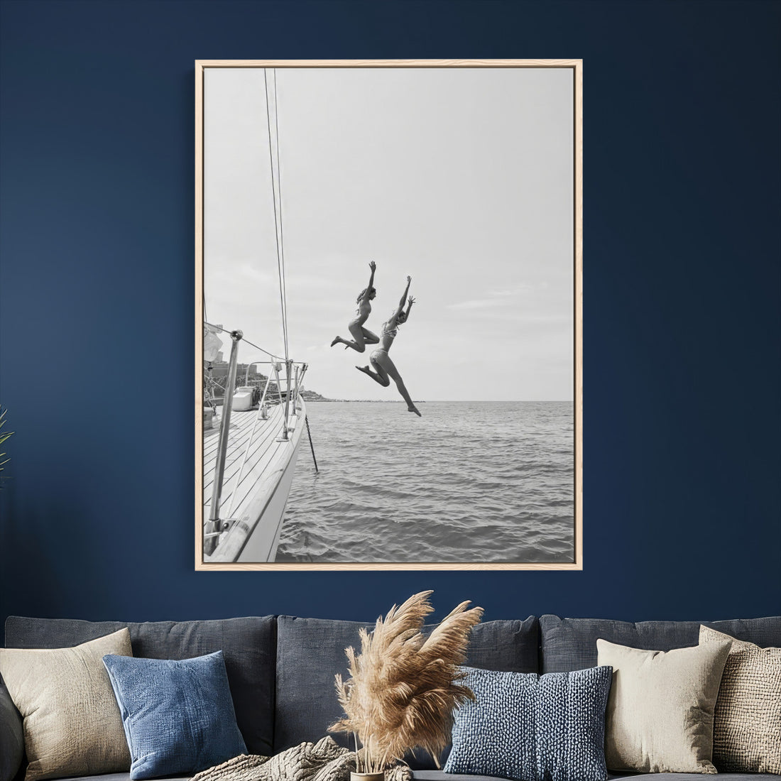 Ocean Dive Wall Art | Summer Splash Canvas Print, Waves and Sea