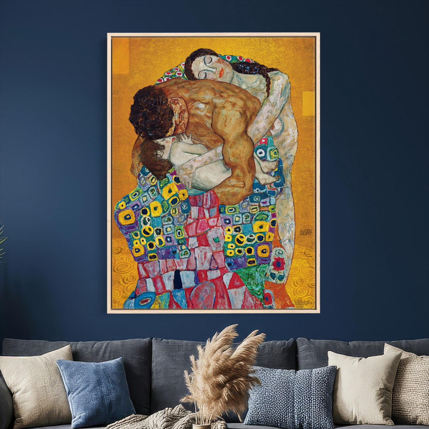 44640476-MGV-CV-24X36 - The Bride Wall Art Canvas Print – Gustav Klimt Inspired Romantic Embrace Painting