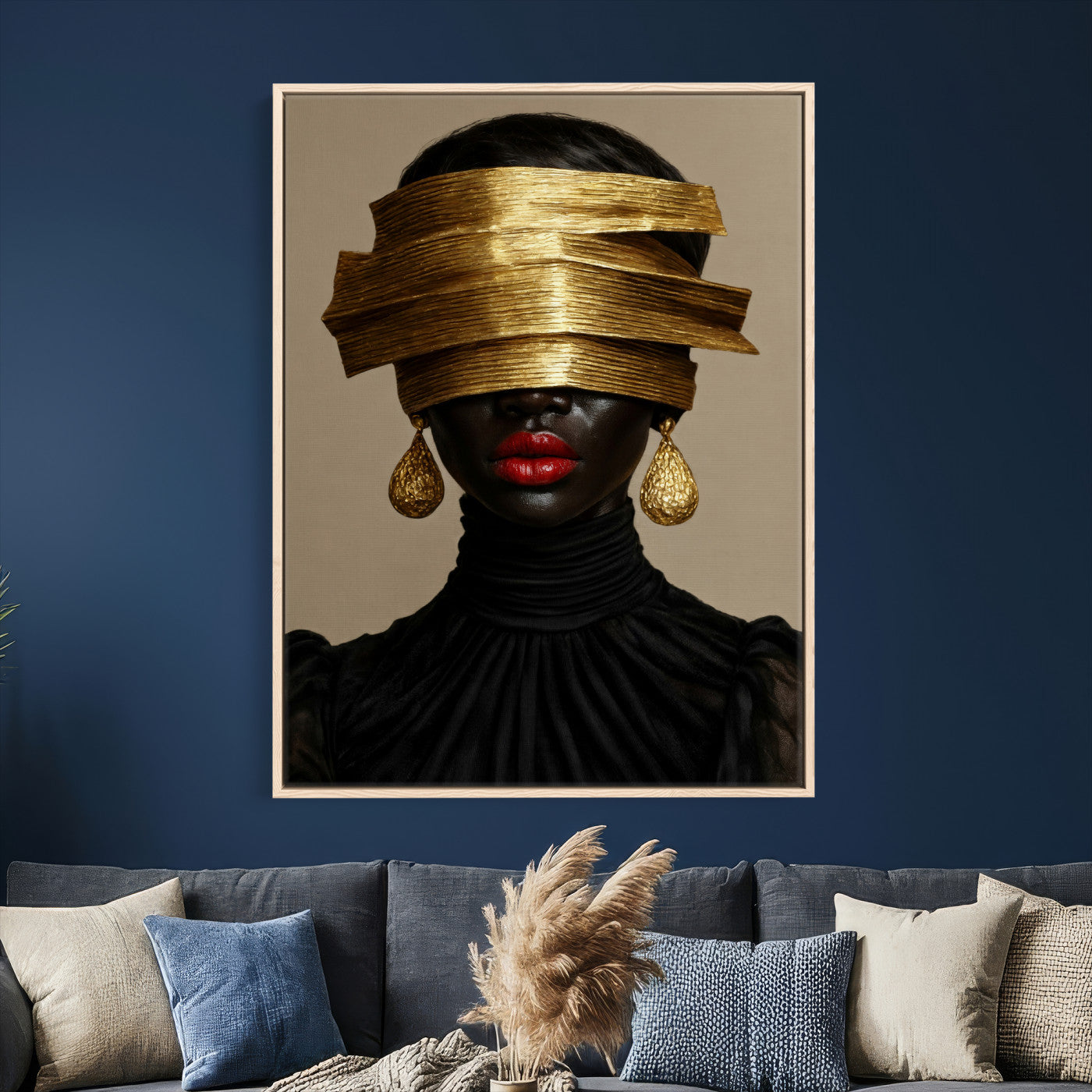 8151788X6-MGV-CV-24X36 - Abstract Afro American Women Wall Art Canvas Print