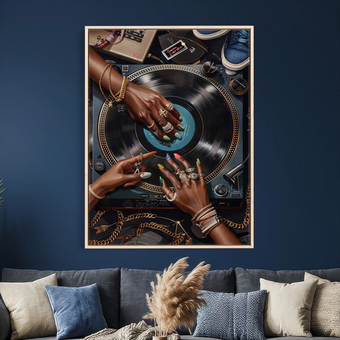 Black Woman Wall Art Canvas Print, Trendy Black Girl Wall Art