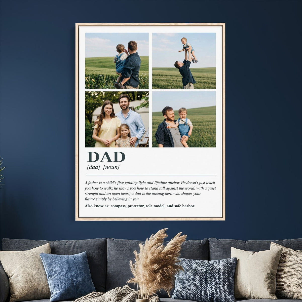 Custom photo gift for dad, definition design, canvas print