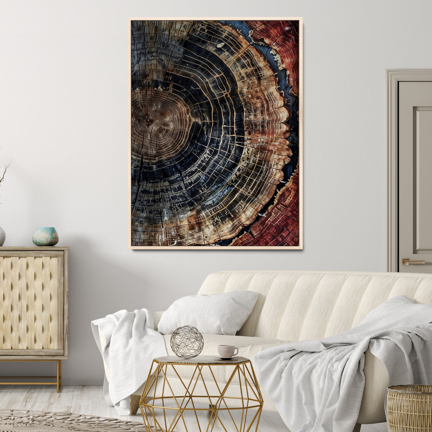 Framed Tree Rings Picture Print, Framed Wood Grain Art Picture Print, Rustic Texture Perfect Rustic Nature Decor, Framed Tree Rings Print