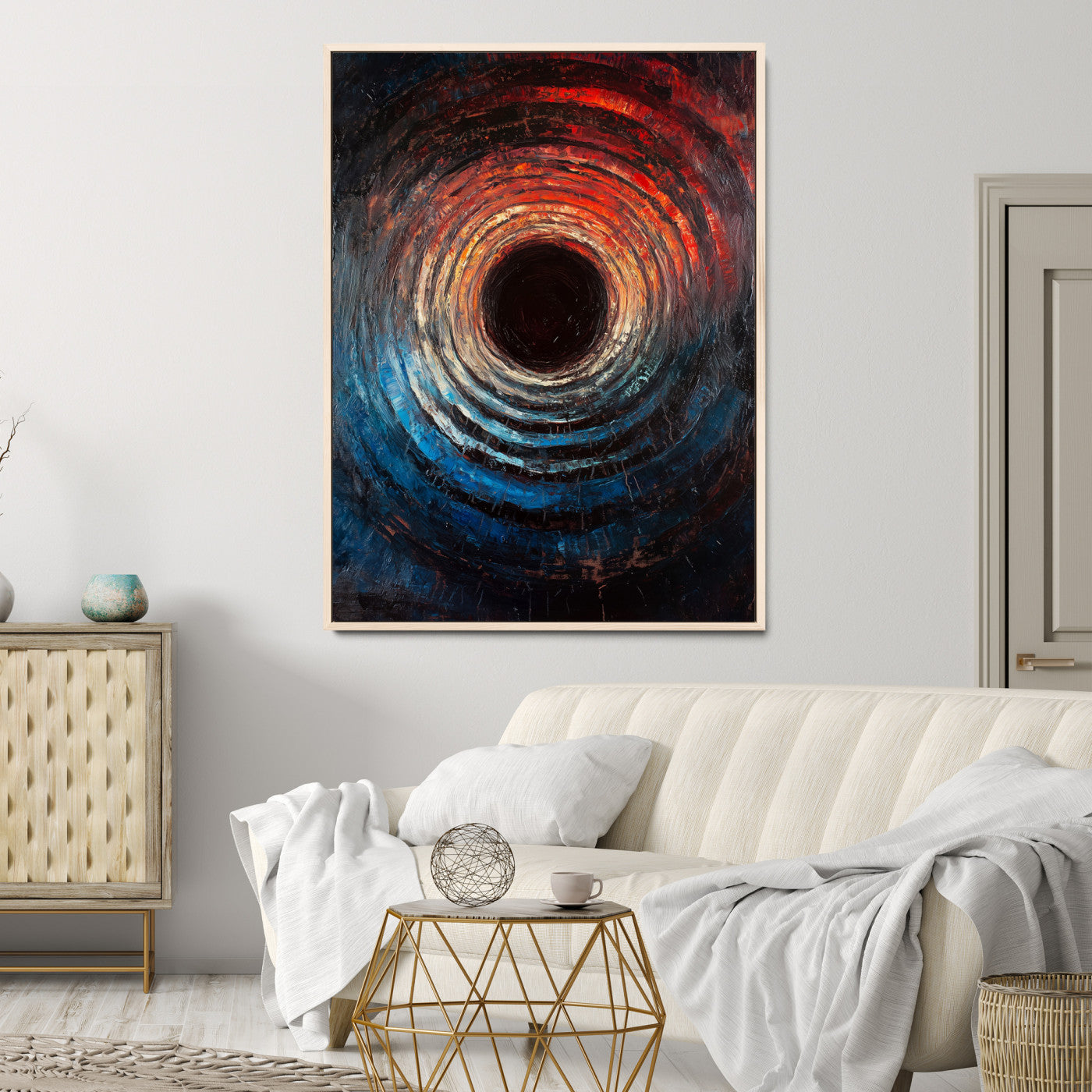 Wood Vortex Wall Art Canvas Print, Framed Abstract Swirl Art Picture Print, Wood Tree Texture Perfect Modern Decor, Framed Wood Vortex, Wood